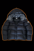 Burberry-Style Puffer Jacket (Black)
