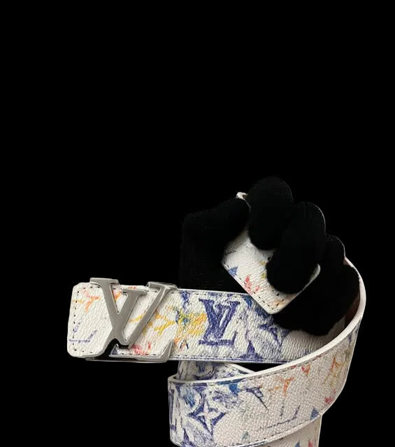 LV-Style Leather Belt